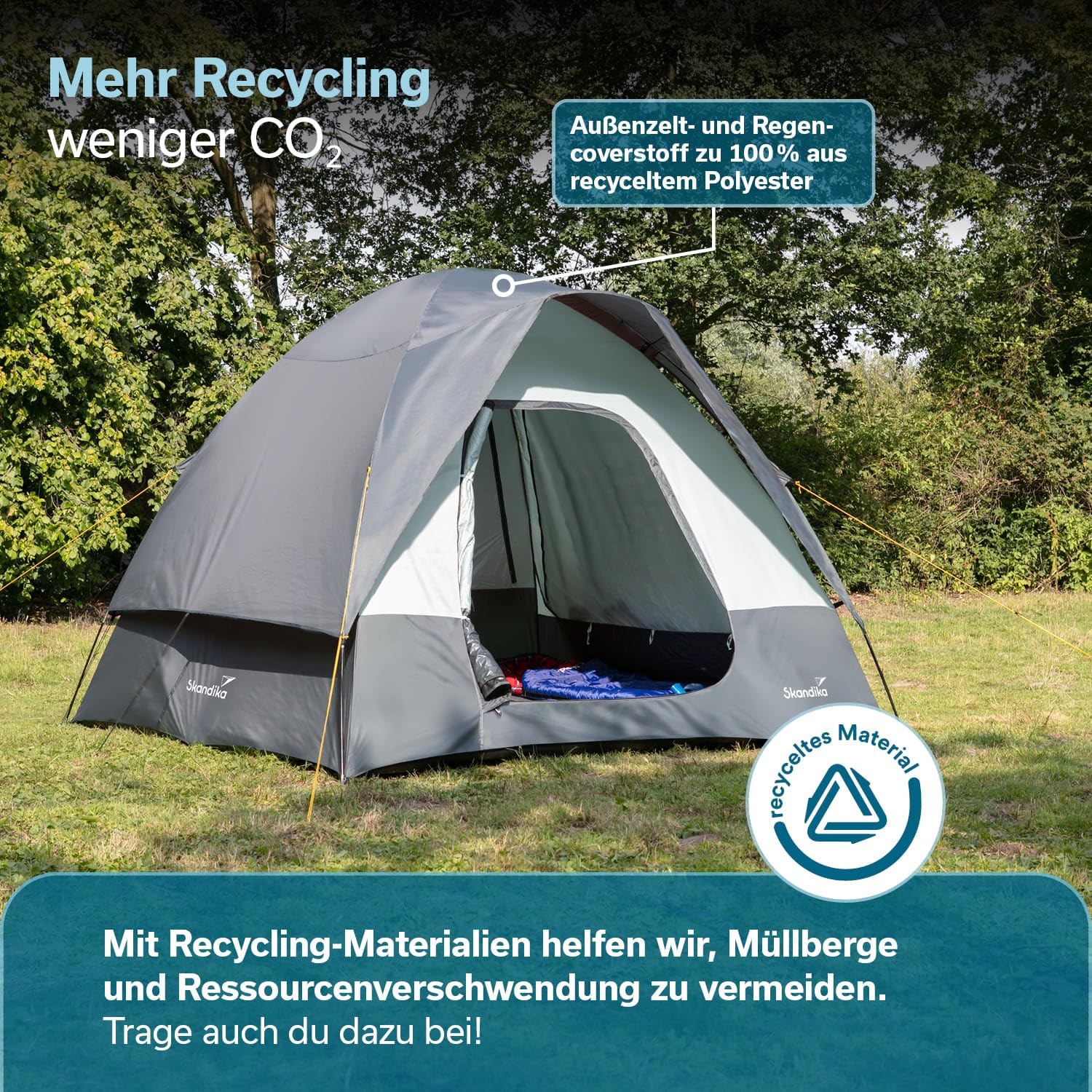 skandika Pitea SUV - Tienda Avance para Furgonetas de Camping - 4 Personas - 300 x 300 x 220cm - Suelo Cosido en Forma de bañera - Material Reciclado - mosquiteras