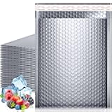 25 PCS Metallic Bubble Mailers,11 x 15 Inches Thermal Bubble Mailer,Insulated Mailers for Cold Shipping,Waterproof Insulated Shipping Envelopes for Food, Cosmetics(Sliver)