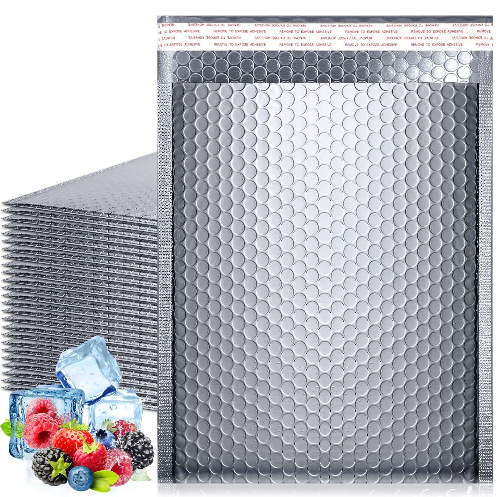 Cptoion 25 PCS Metallic Bubble Mailers,11 x 15 Inches Thermal Bubble Mailer,Insulated Mailers for Cold Shipping,Waterproof Insulated Shipping
