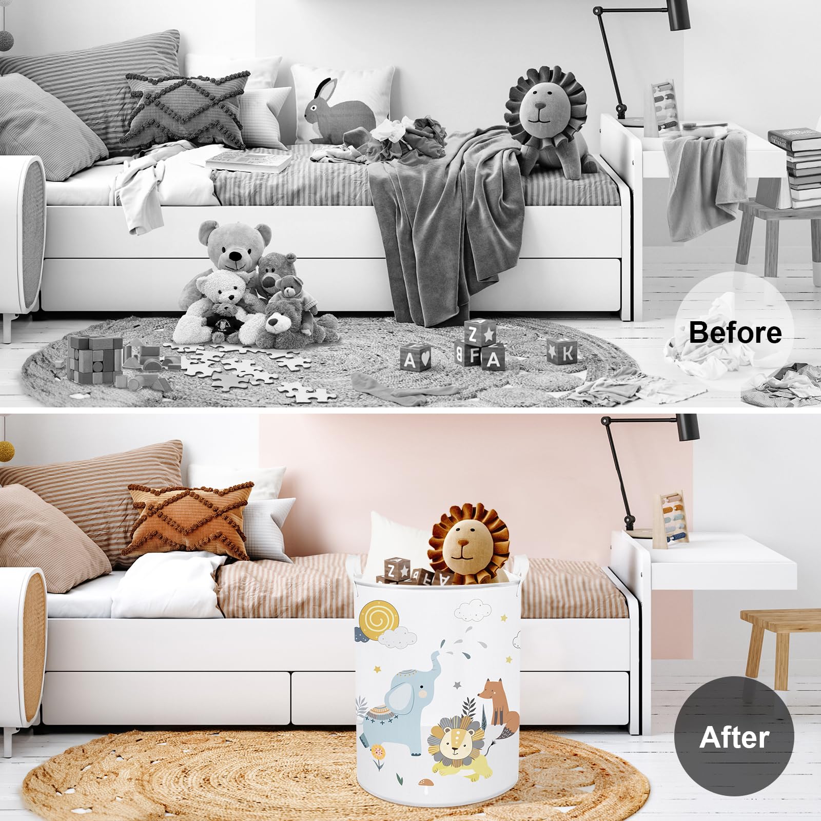 Cesta Biancheria Animale Elefante - 45L, Per Bambini, Impermeabile - Foto 11