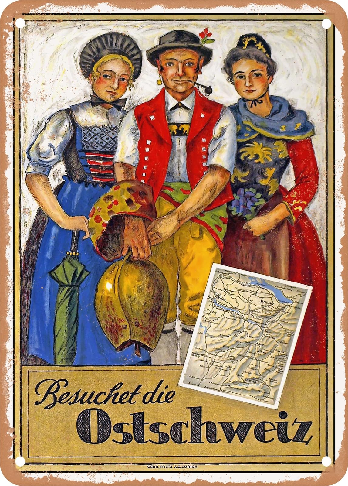 Miaomansenstore Metal Sign - 1926 Visit Eastern Switzerland Vintage Ad Home Decor
