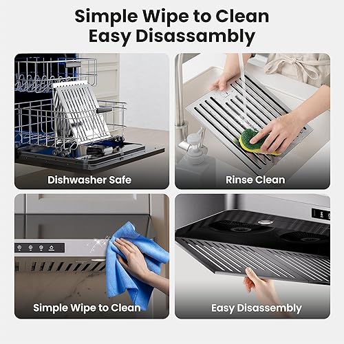 Miniatura 8 de Campana extractora de 42 pulgadas debajo del gabinete, 980 CFM, campana de ventilación de cocina de acero inoxidable con detección de gestos de 3