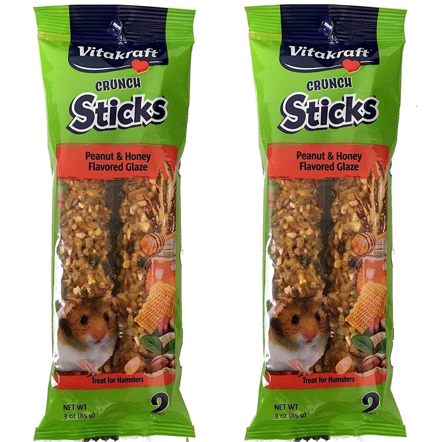 Vitakraft Whole Grains, Peanut and Honey Glazed Treat Sticks