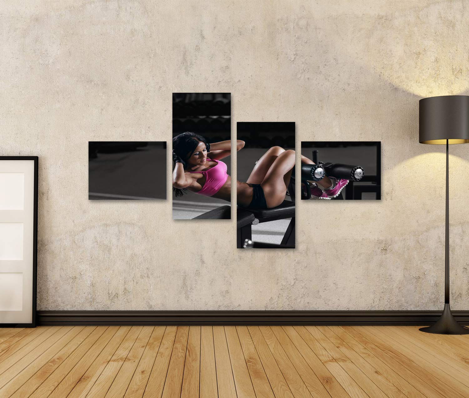 islandburner Quadro su tela Fitness Donna Sport Sexy Palestra Sit Up Quadri Stampe per soggiorno ufficio