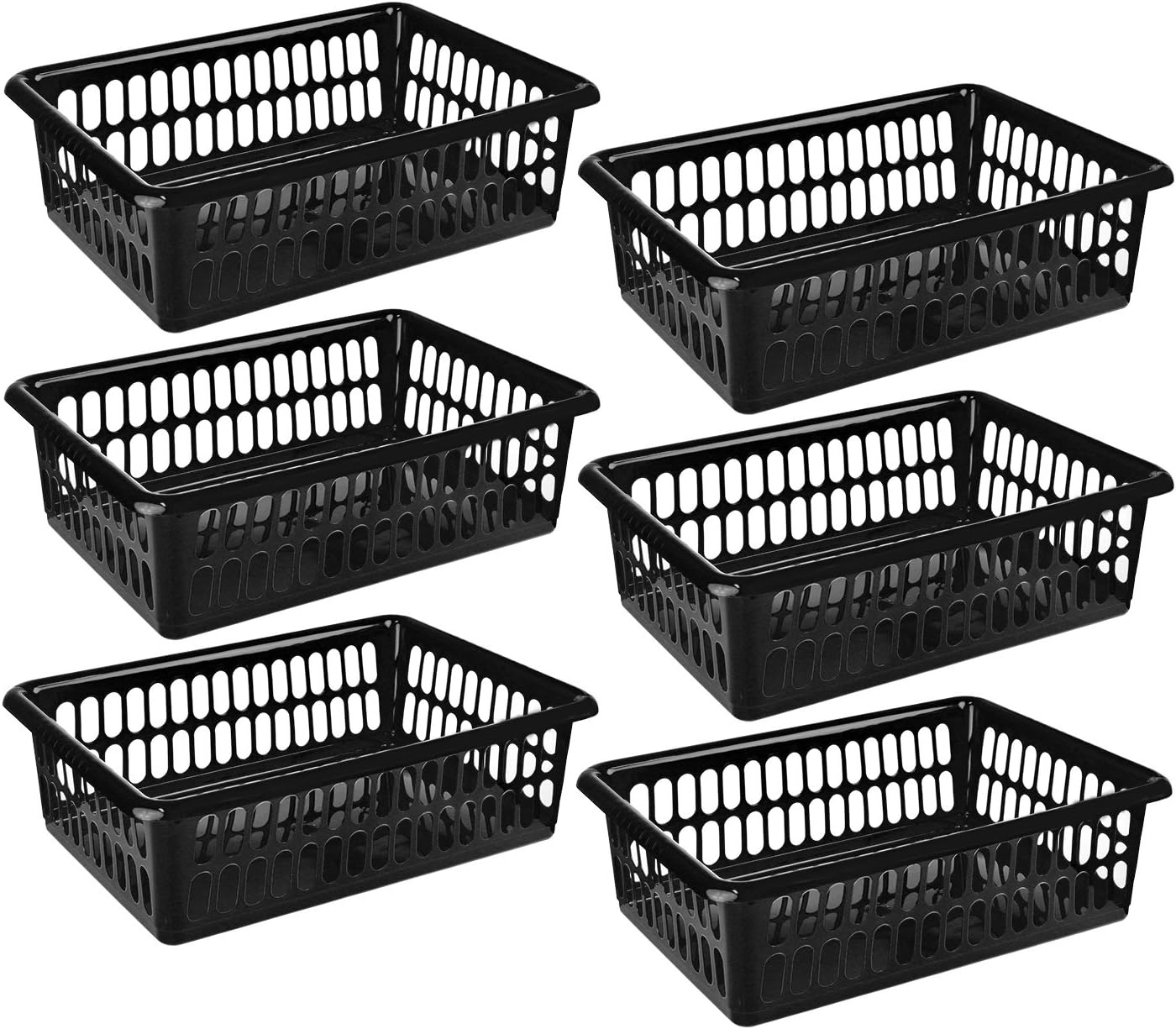 6 Pack Plastic Storage Organizing Baskets, Food Pantry