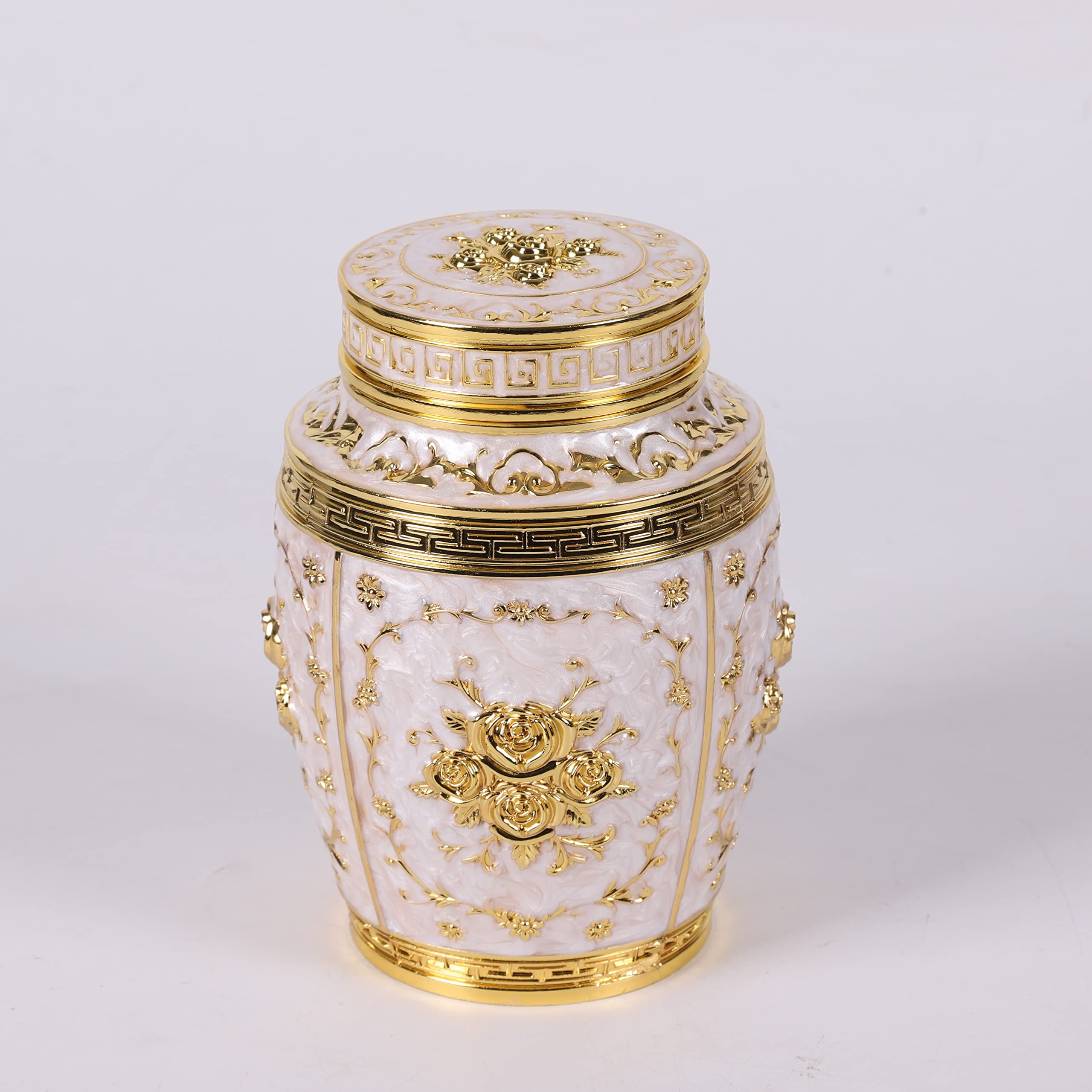 Urna mediana para cenizas humanas, urna de cremación de flores de rosa, hermosas urnas de recuerdo, urna funeraria hecha de aleación de zinc, capacidad para 70 pulgadas cúbicas de cenizas, adecuada