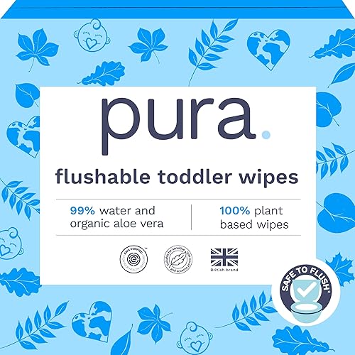 Miniatura 12 de Pura Toallitas desechables para niños pequeños, 1 x 60 toallitas, 100% libre de plástico, 99% agua, hipoalergénicas y sin fragancia, totalmente