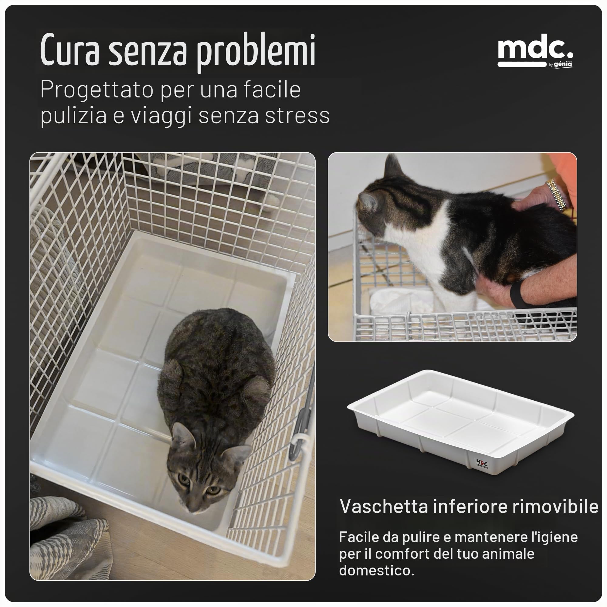 MDC P236-350 Cat Carrying Basket White Trasportino Gabbietta per Gatti