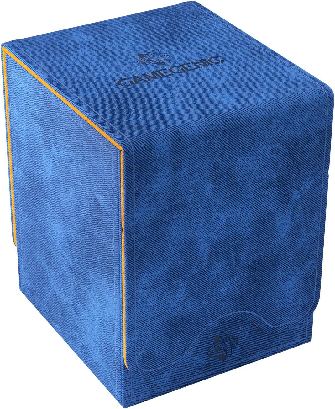 Gamegenic Squire 100+ XL Convertible Deck Box EXCLUSIVE LINE | Card Storage Box | Removable Cover Clips | Holds 100 Double-Sleeved Cards in Extra Thick Inner Card Sleeves | Blue/Orange Color | Made