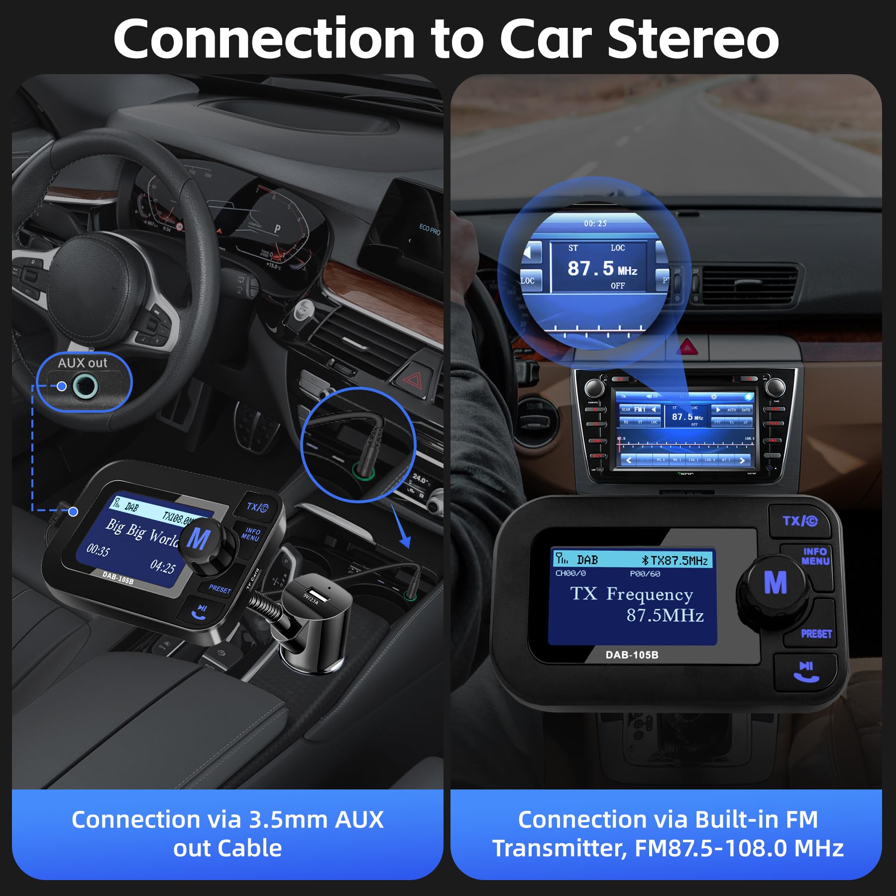 DeeprBetter DAB Car Radio Adapter, DAB Adapter For Car Stereo