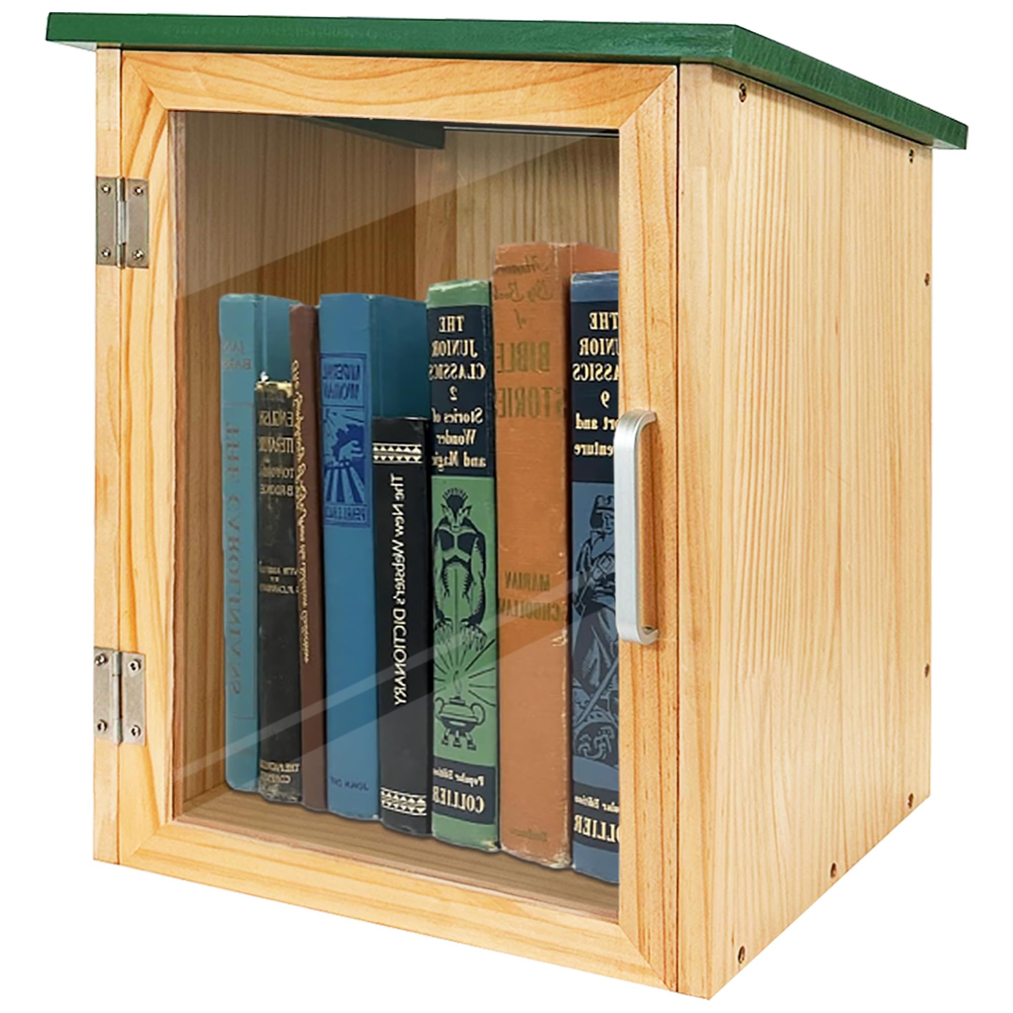 Outdoor Library Box Waterproof, Little Library Box Outdoor, Sharing Books (Oblique Roof Style)