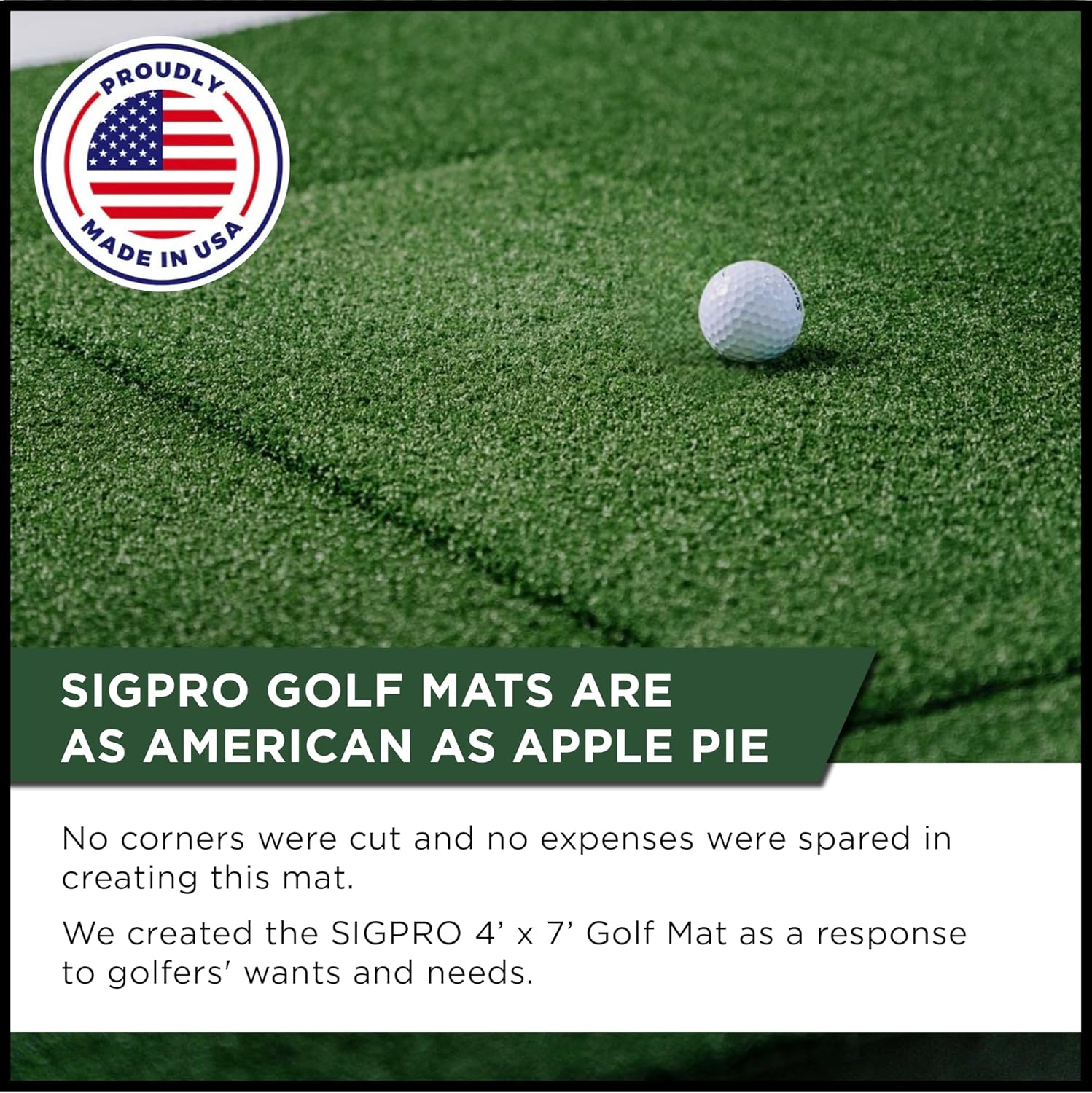 The Indoor Golf Shop SIGPRO Softy Golf Mat - Professional-Grade Practice Mat - Realistic Fairway Feel - Real Tee Capable, Replaceable Hitting Strip, Thick Cushioning & Joint-Friendly Design