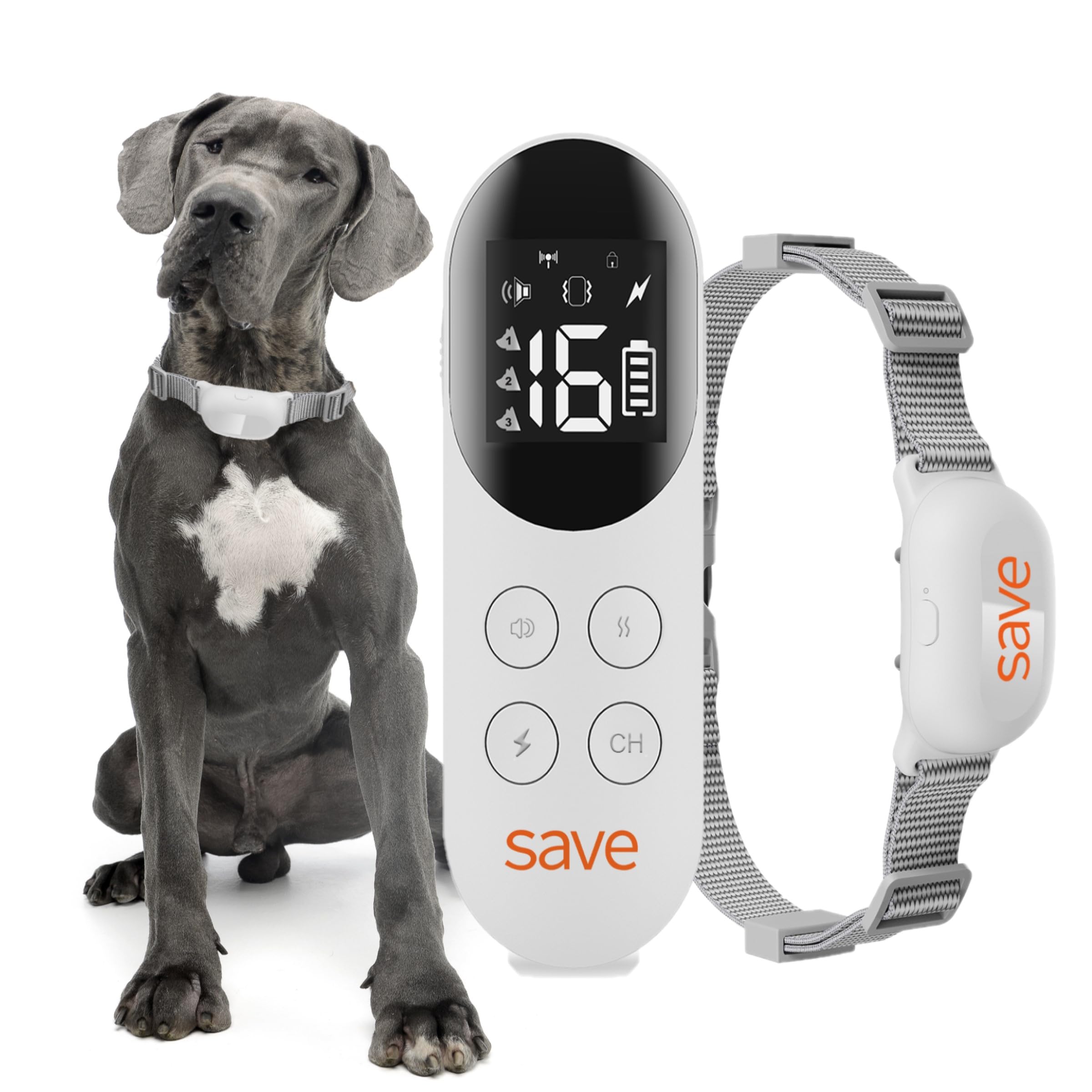 Collare di salvataggio elettrico per cani - Allenamento con telecomando, portata 800 m, lampada a LED