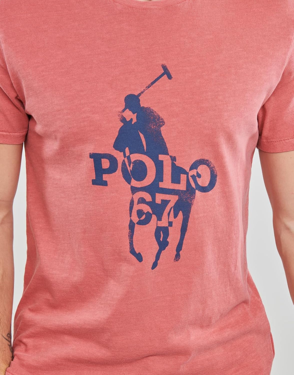 POLO RALPH LAUREN Shirt Polo Logo Tee Mens Big Polo Pony 67 T-Shirt (as1, Alpha, l, Regular, Regular, Pink/Adirondack/Berry)