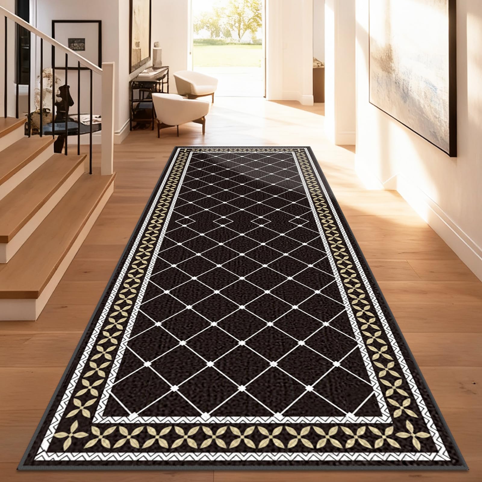 Alfombra de pasillo larga de pelo corto con medidas de 100 x 100 cm lavable para el hogar