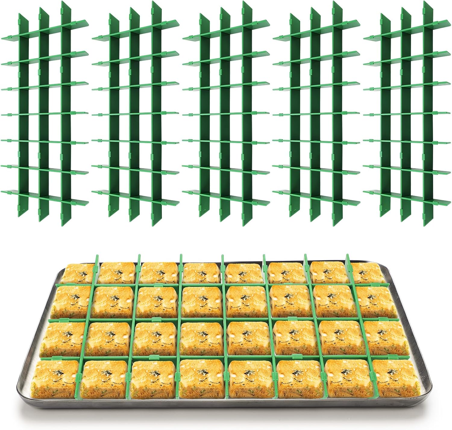5 Sets Freeze Dryer Tray Dividers, Compatible with Harvest Right Freeze Dryer, Candy Tray Dividers Accessories (Small,Green) Small Green