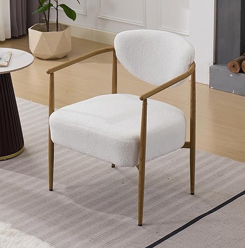 Miniatura 7 de Silla de comedor de terciopelo de peluche con marco de metal, silla de brazo para sala de estar, asiento de dormitorio, silla de escritorio, opción