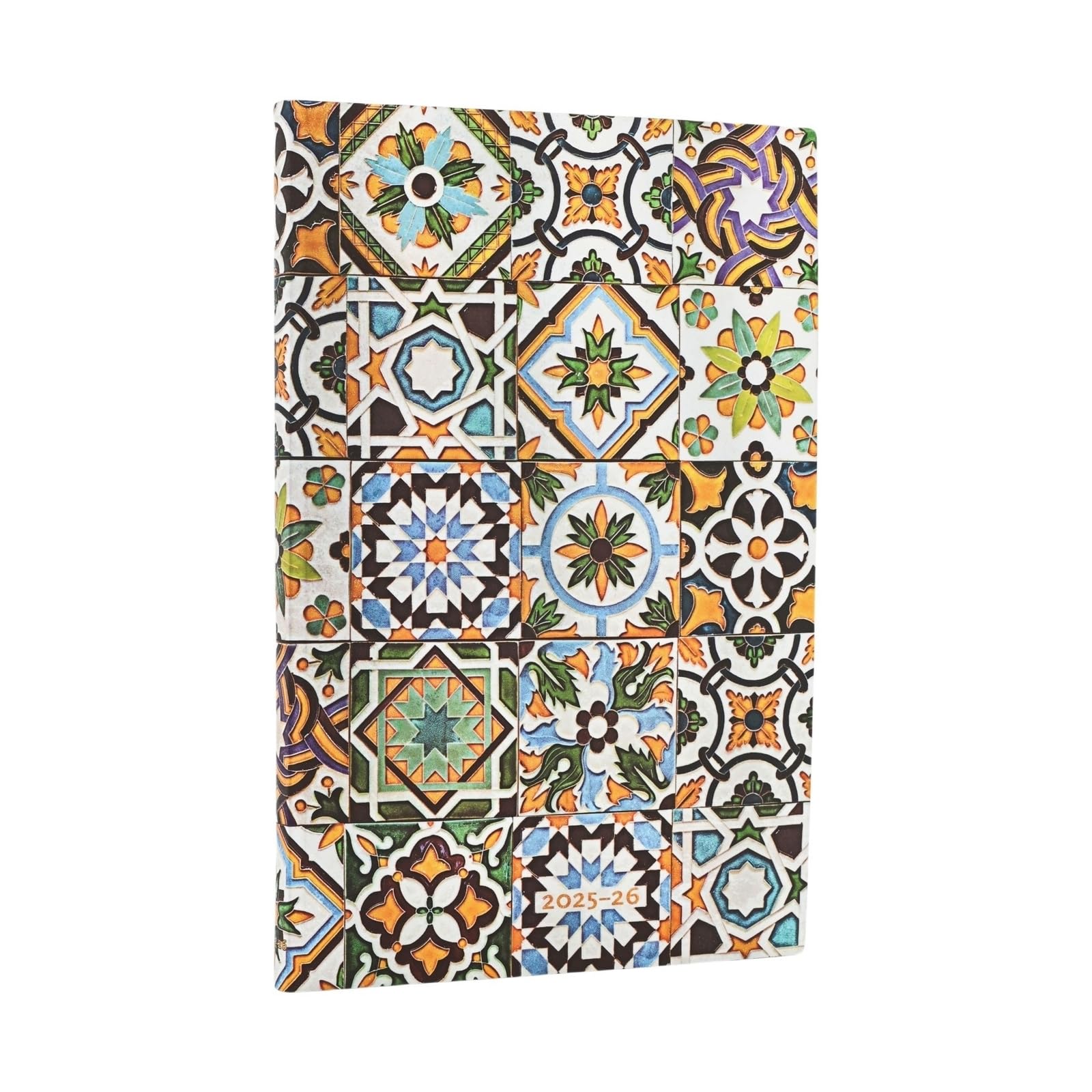 2026 Porto (Portuguese Tiles) Maxi 18-month Vertical Softcover Flexi Dayplanner 2025-2026 (Elastic Band Closure): Kalendarz 18-miesięczny