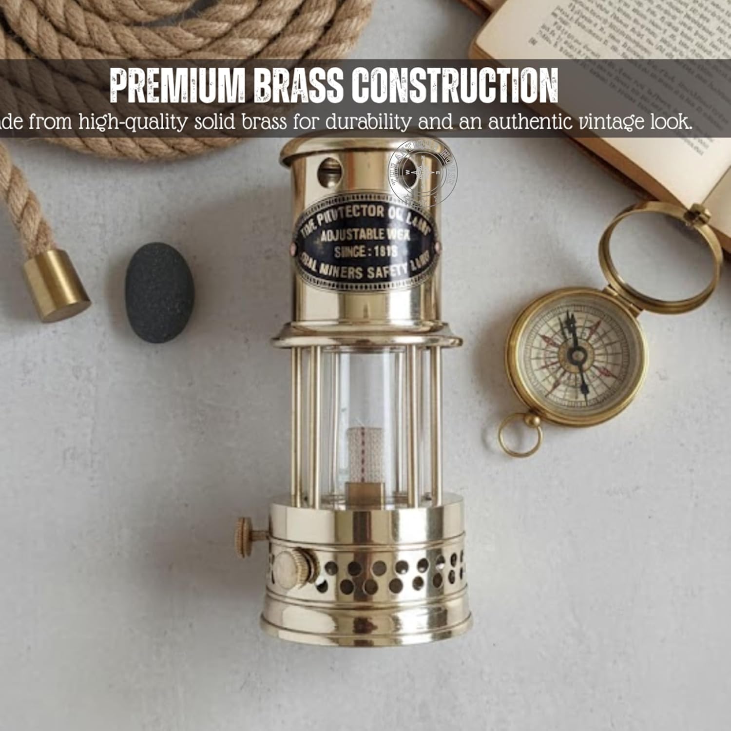 Solid Brass 100% Working Nautical Miner Lamp Oil Ship Lantern Maritime Gift