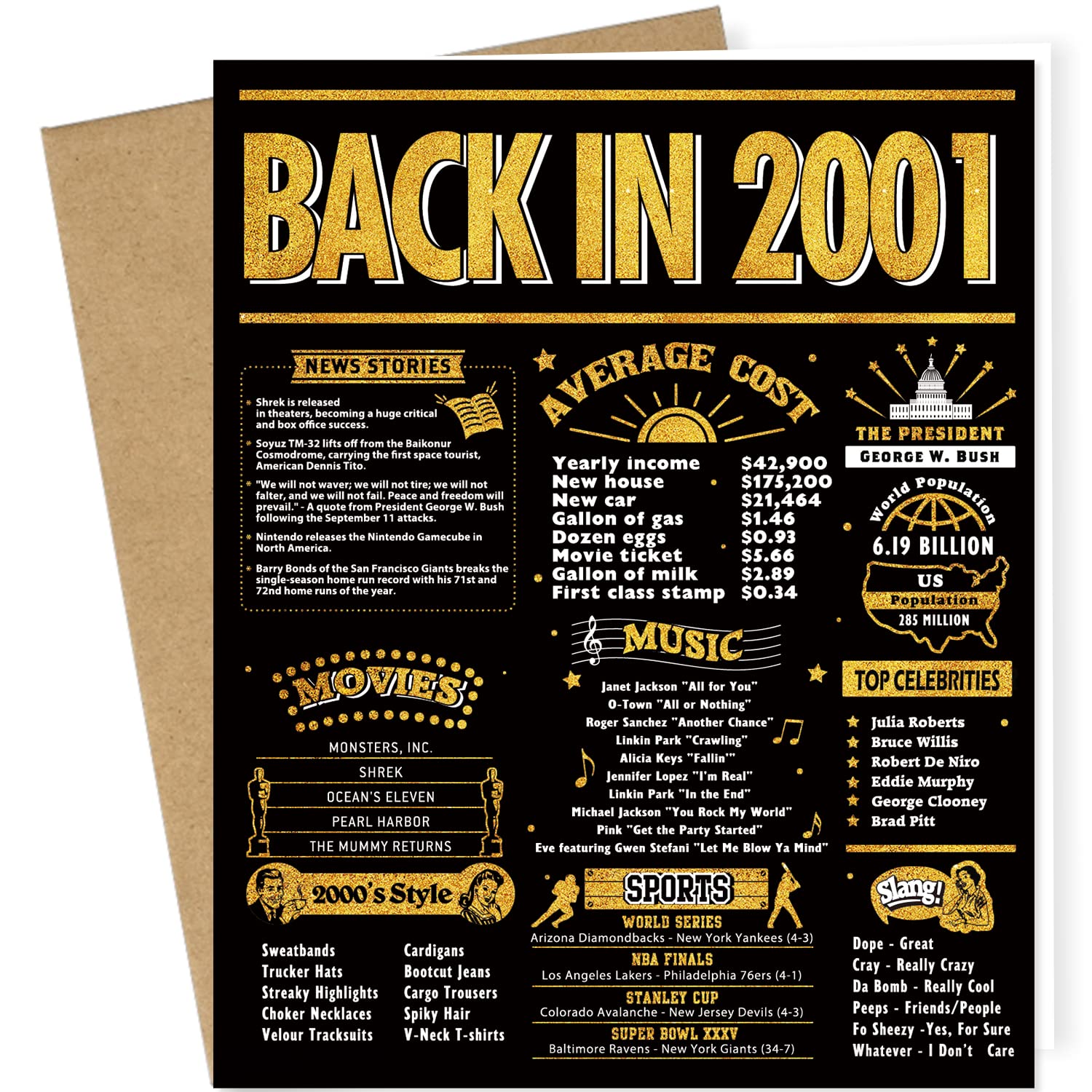 Amazon.com: 21st Birthday Card Gifts for Him and Her, Happy and Funny Birthday  Cards, 8x10 inch Print for Party Supplies Centerpieces, Gold Laser :  Everything Else