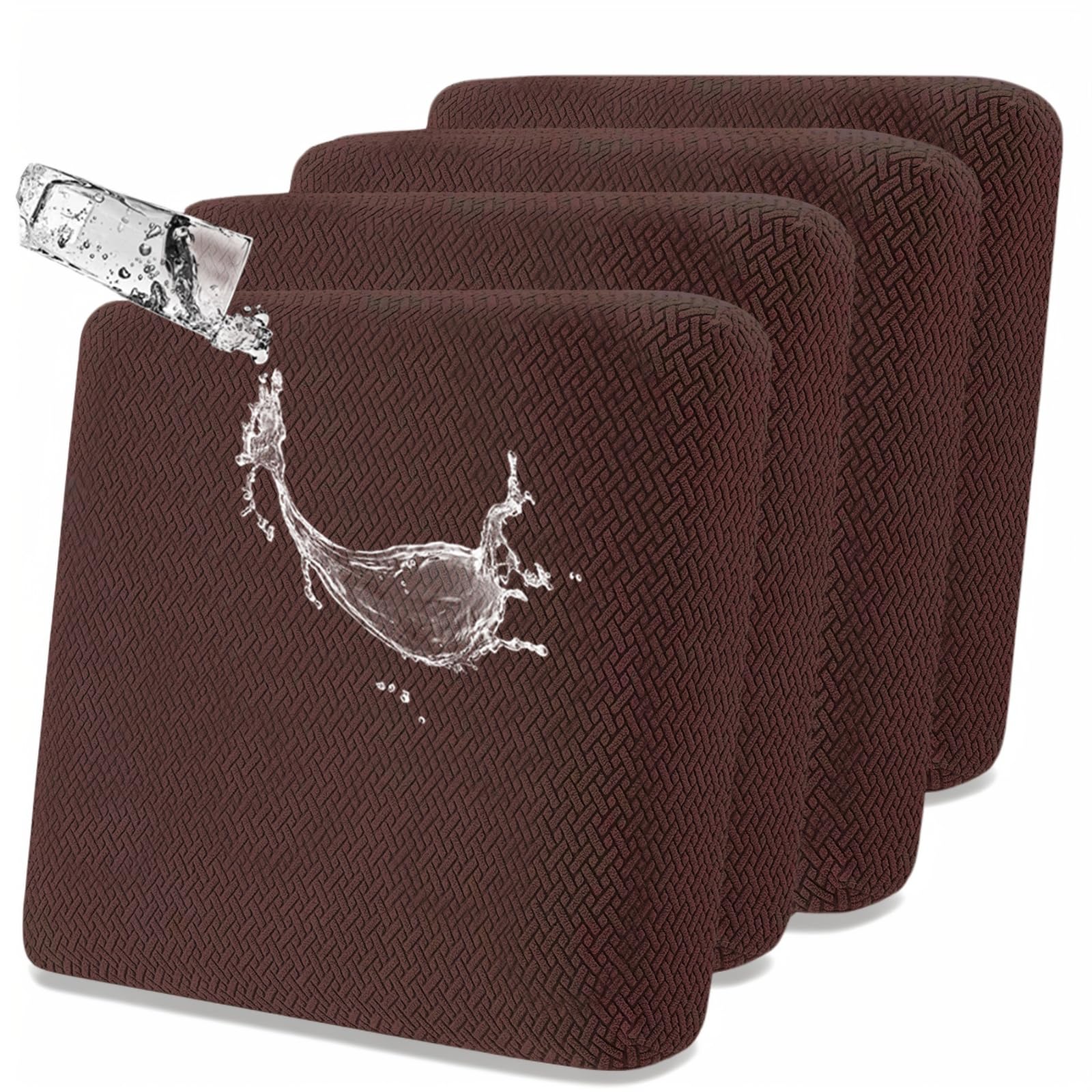 SHANNA Sofa Seat Cushion Slipcovers: 4Pcs Modern Couch Cushion Cover Waterproof Accent Sofa Cushion Covers Replacement Suitable for Armchair, Sofa Seat Slipcover (Coffee)