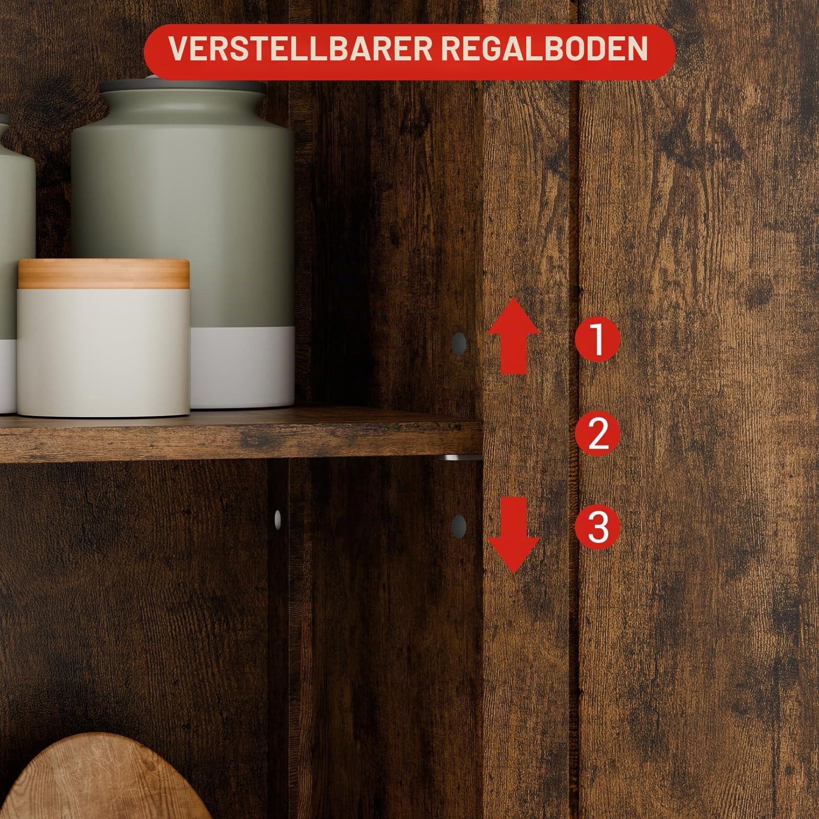 50" Hoher Badezimmerschrank, Freistehender Aufbewahrungsschrank, Mit 4 Türen Und Verstellbaren Regalen, Moderner Schrank, Für Küche, Speisekammer Oder Wohnzimmer, Vintage