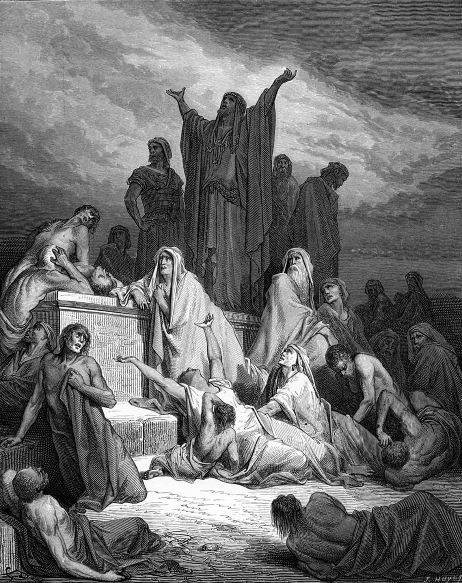 ARTXLXXBN Famous Print Painting Colorful Art Print Plague of Jerusalem Engraving by Doré Bible by Gustave Dore Canvas Art Decorations for Home Decor 60x90cm