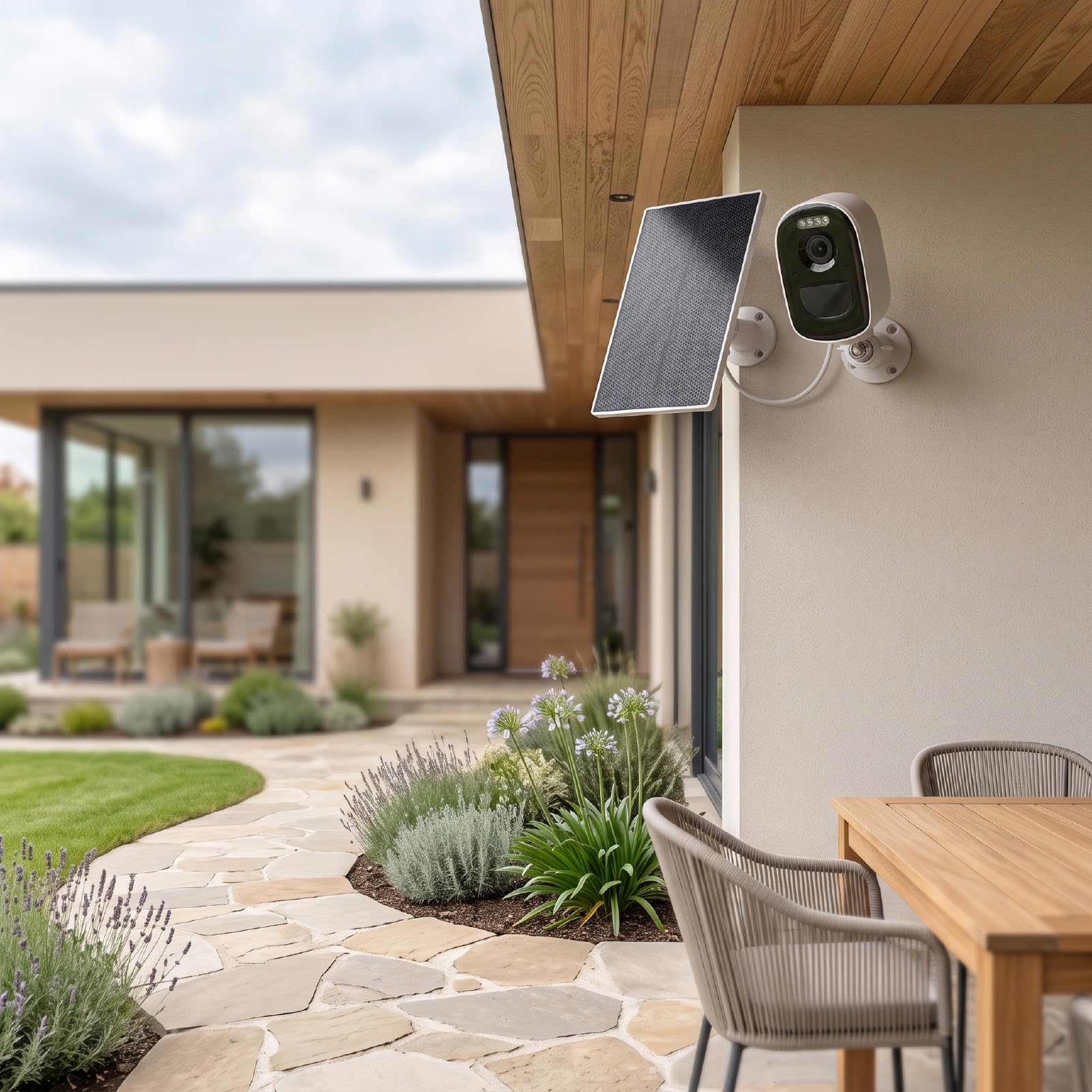 Sonew Caméra de Surveillance Solaire sans Fil, Batterie 5000mAh,