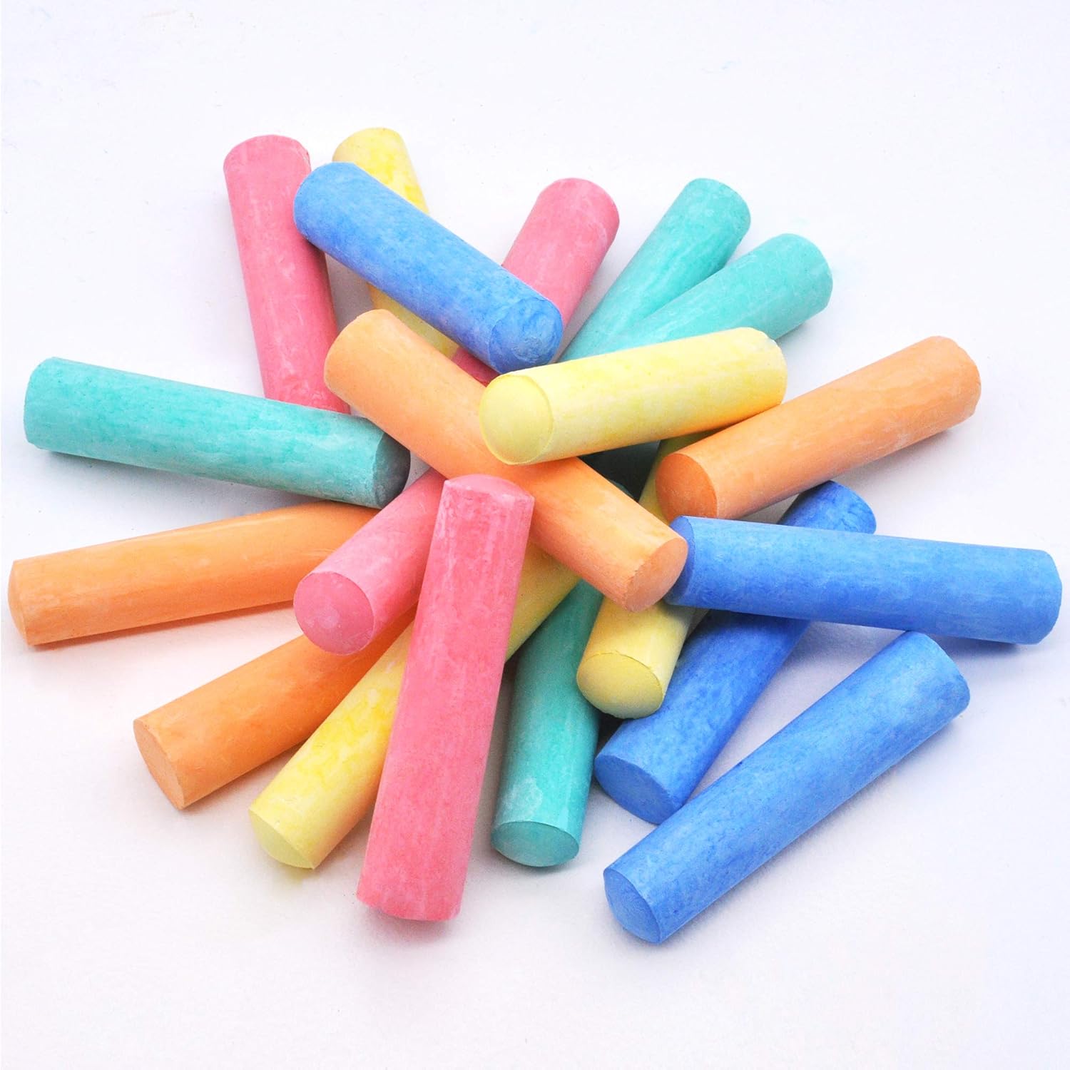 60 Pcs Chalks Set with Rounded Case Jumbo Washable Outdoor Bulk Chalk Non-Toxic Sidewalk Chalks Set for Art Play and Outdoor Play : Toys & Games