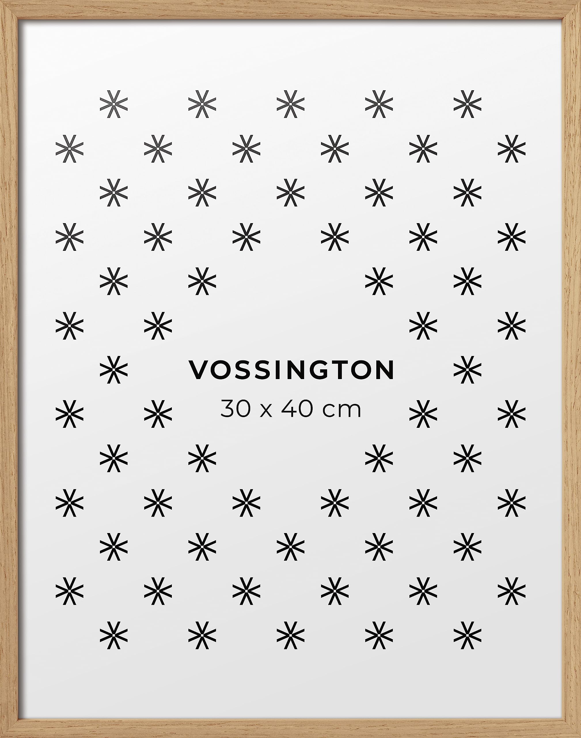 VossingtonThin 30x40cm Frame - Light Oak Frame Color (Real Wood Grain Finish) - Slim & Modern Picture Frame Design - Fits 1 Photo, Art Print, or Poster (30 x 40cm or Approx. 12 x 16 Inches)