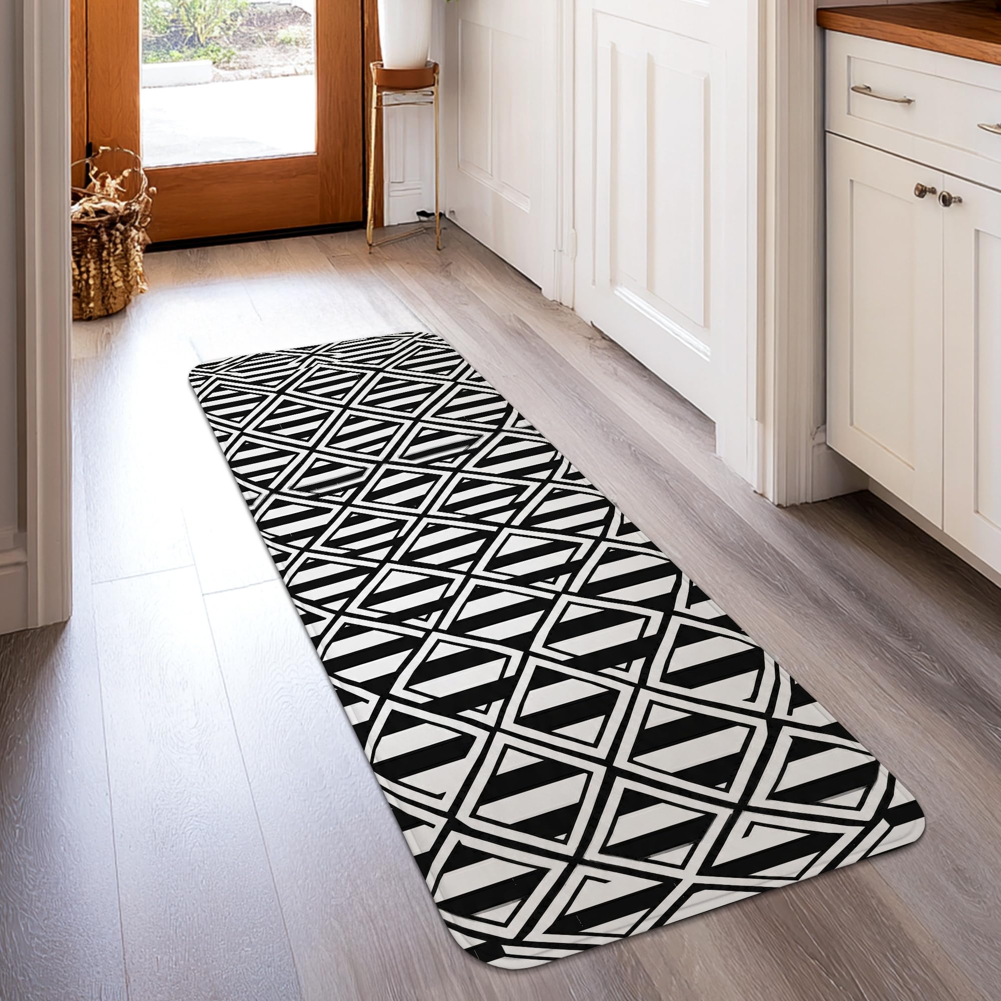 Tapis de sol antidérapant avec lignes de diamants pour entrée