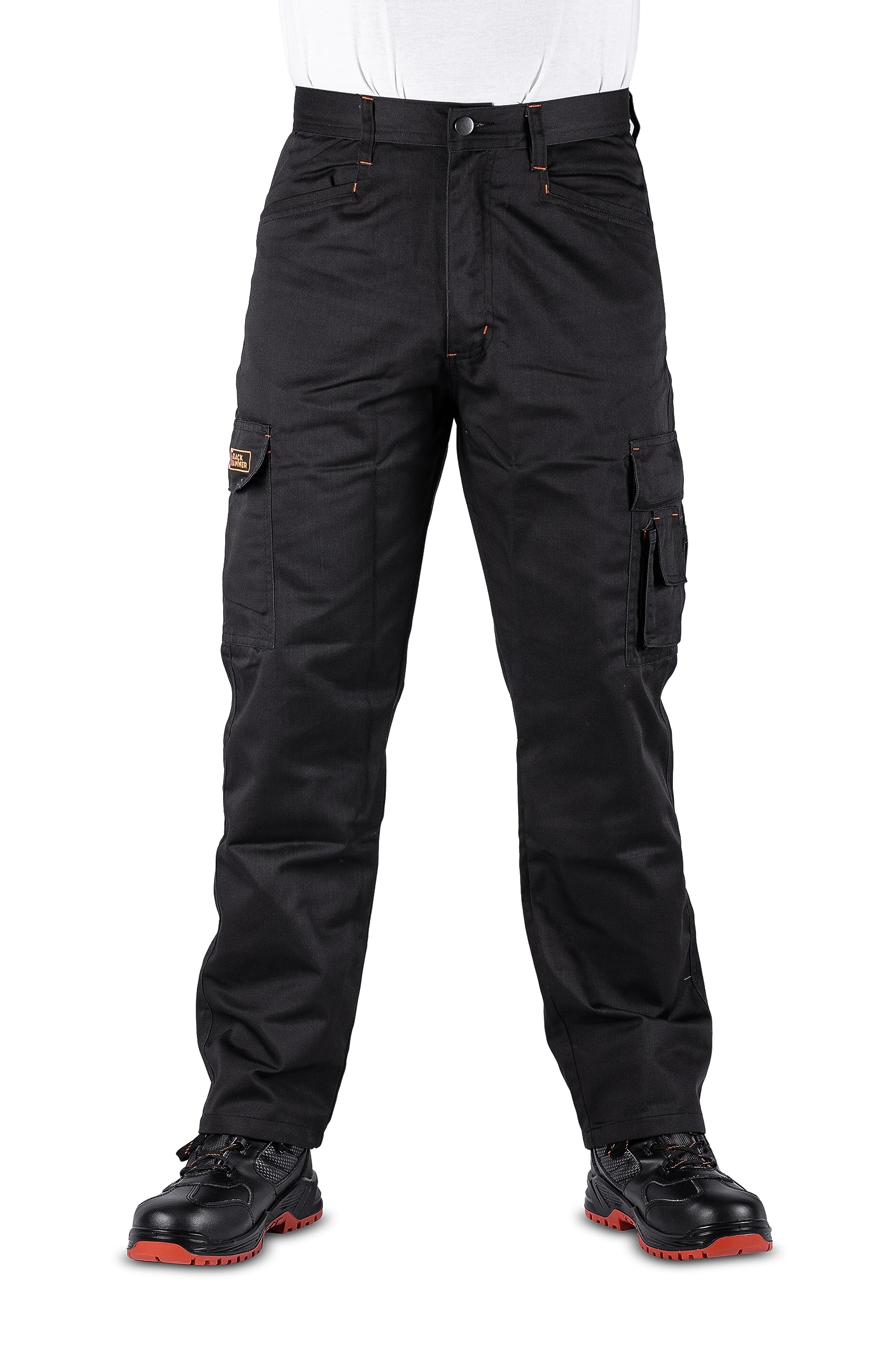 Black Hammer Mens Combat Work Trousers Cargo Pants Multi Pockets Joggers  Reinforced Seams Tradesman