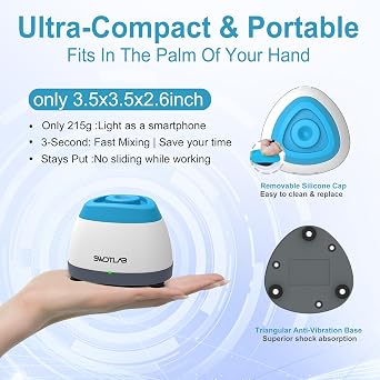 Mini Vortex Mixer with Touch Function for Lab Nail Polish (Blue)