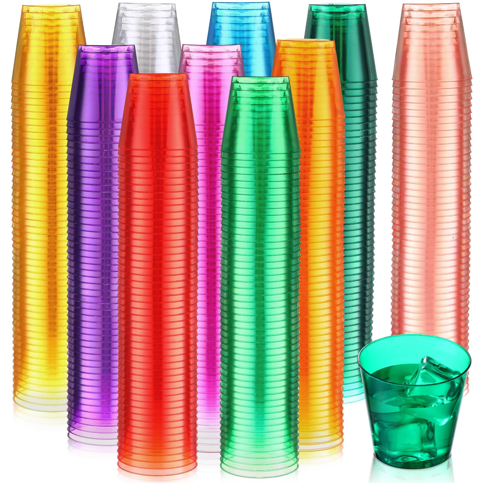 Amazon.com: Tioncy 500 Pack Colored Disposable Plastic Cups Neon ...