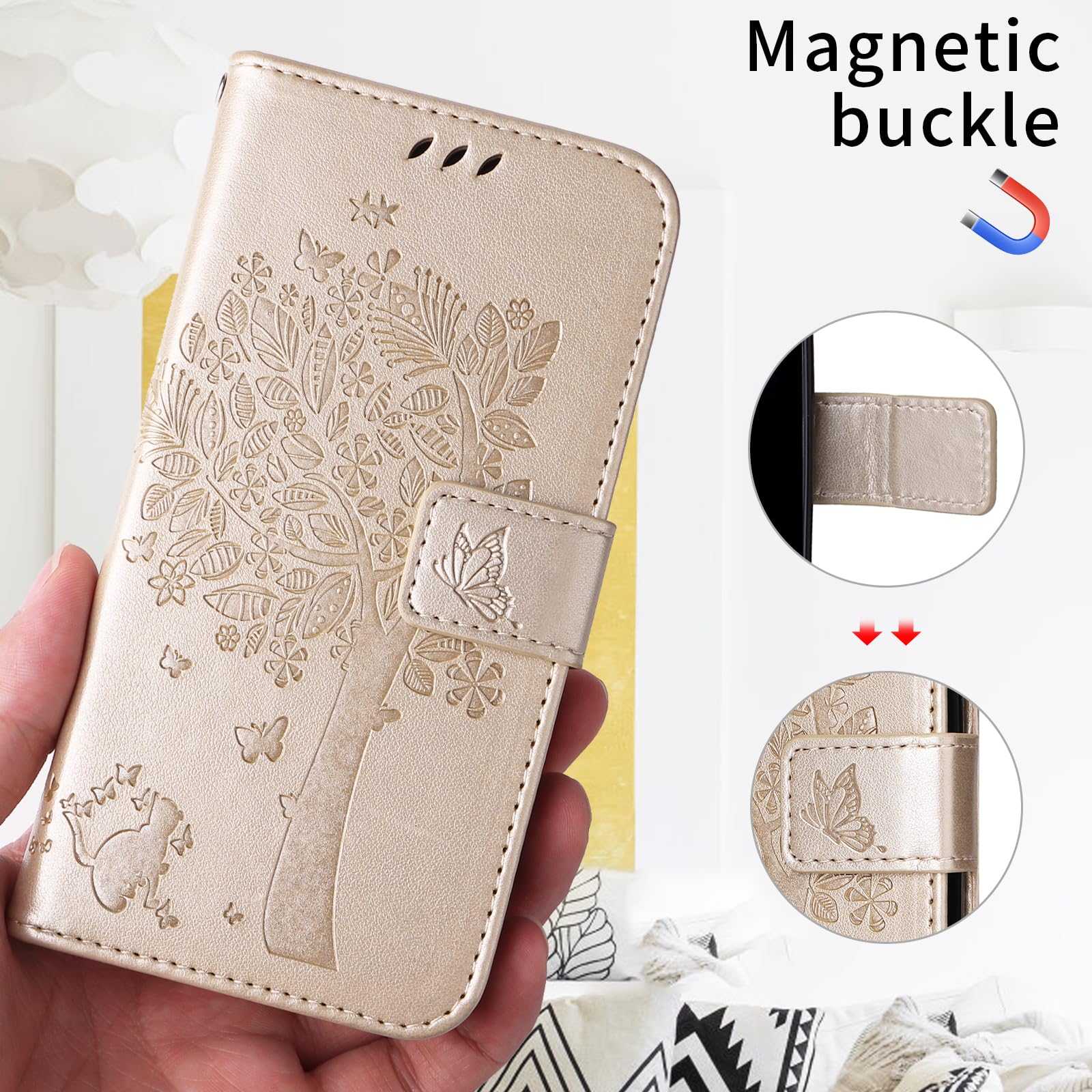 KARTXITAI Cover Compatibile con Xiaomi Poco X5 5G PU Pelle TPU Silicone Portafoglio Magnetica con Disegni Motivo Animale Flip Custodia in Libro Slot Schede Custodia-Gatto della luna,cielo,stelle