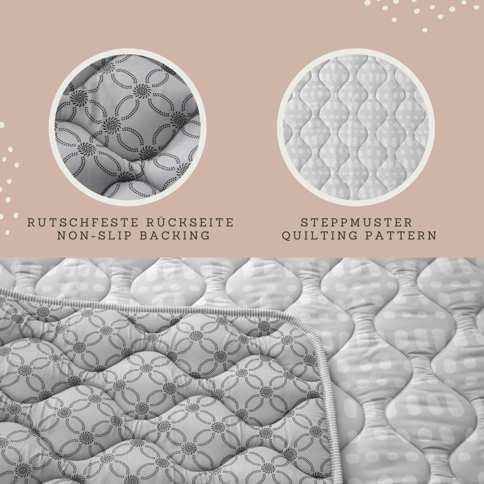 Large Padded Play Mat 127 cm, Extra Thick 1.5 cm Soft Playmat for Newborns in a Stylish Unisex Design - Image 3