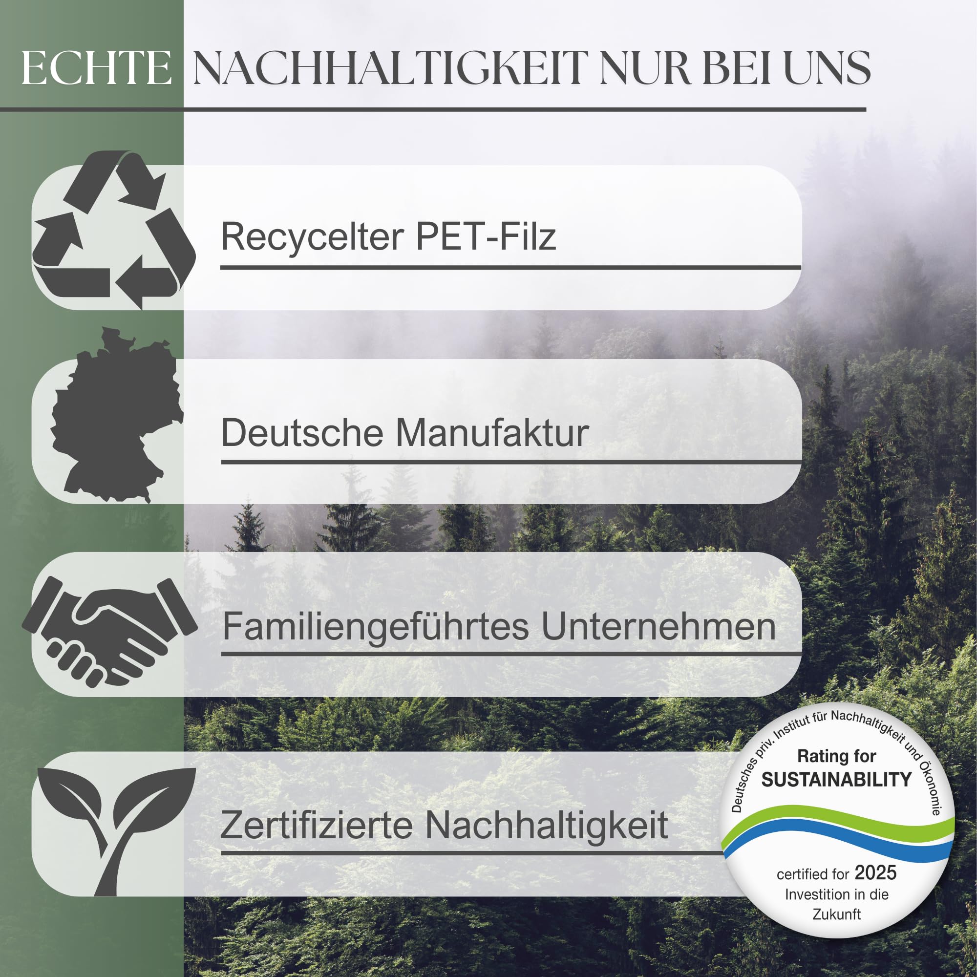 kontor28® - Sitzkissen Filz handgefertigt Made IN Germany | Sitzkissen Stuhl 37,5x37,5 cm aus rPET-Filz extra weiche und robuste Polsterung | Sitzauflage Stuhl Johann | anthrazit 4er-Set