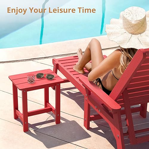 Miniatura 225 de LUE BONA HDPS - Mesa auxiliar para exteriores, pequeñas mesas auxiliares Adirondack para exteriores, mesa auxiliar exterior para patio, porche, Negro