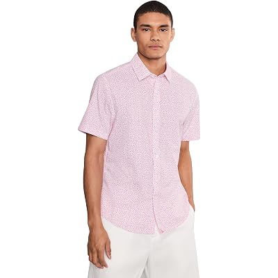UNTUCKit Short Sleeve Brookstone Performance Printed Shirt pink