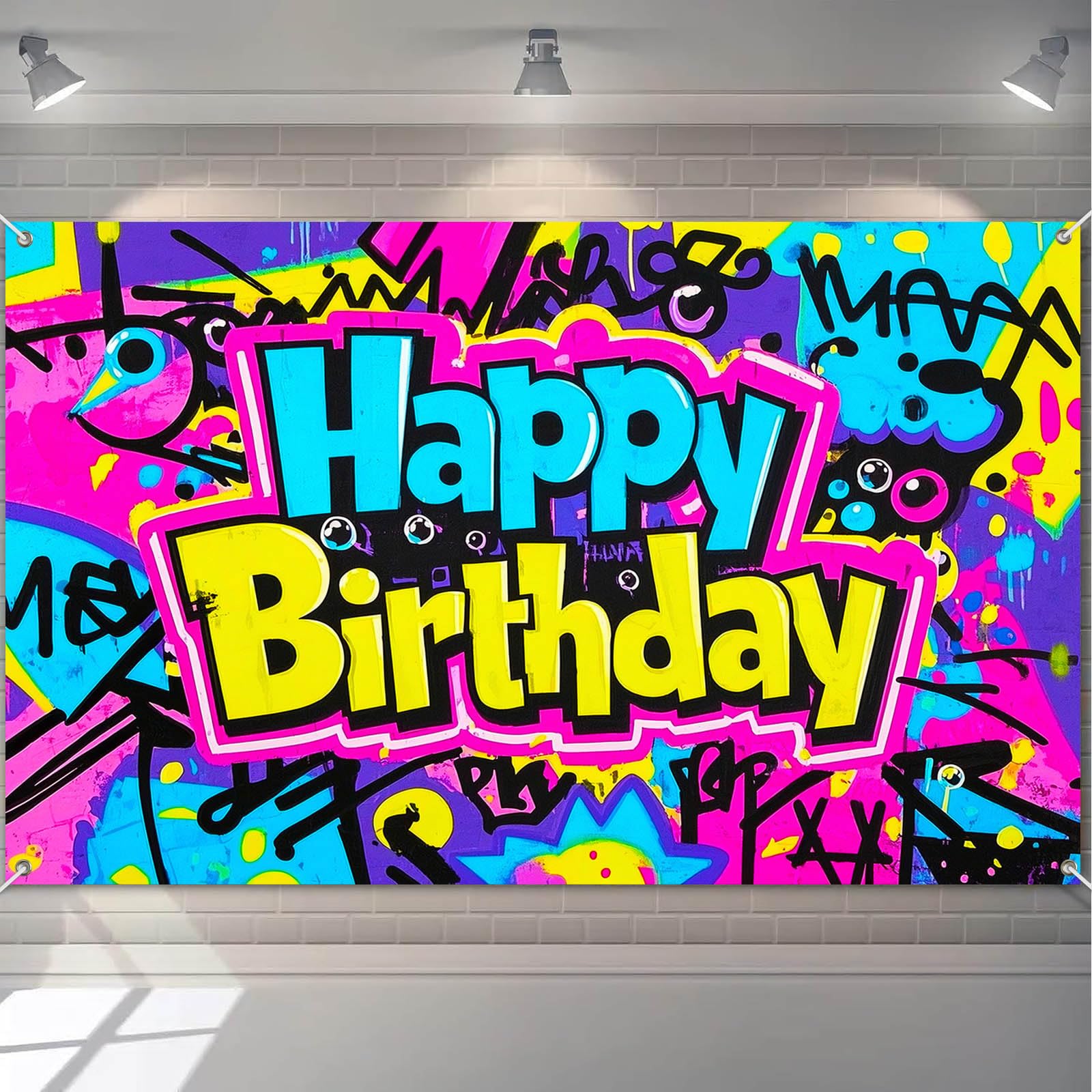 Toile de fond Happy Birthday graffiti pour un anniversaire extérieur animé