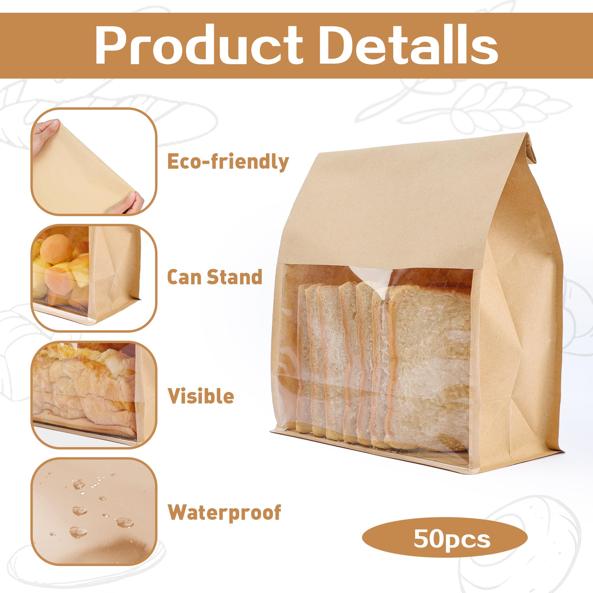 XYZRTLON 50pcs Sourdough Bread Bags For Homemade Bread