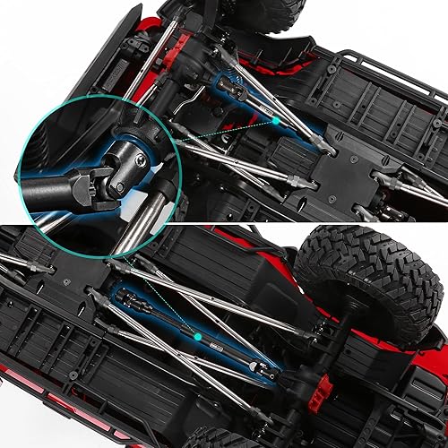 Miniatura 6 de COOWOO Eje de transmisión RC de acero endurecido, pieza de actualización del eje de transmisión central de 4.409-6.417 in para camiones RC escala