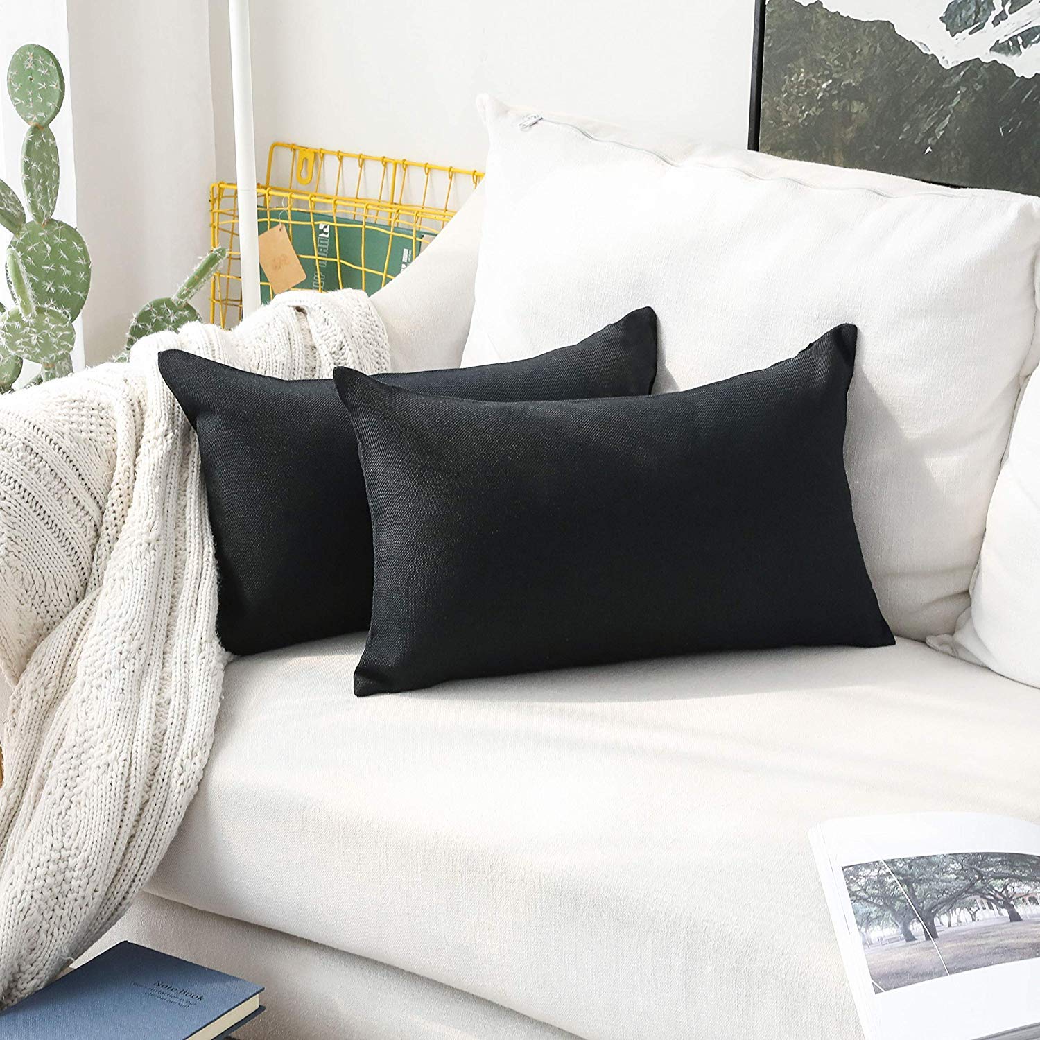 Jute Cushion Cover - Modern Boho Pillow -17