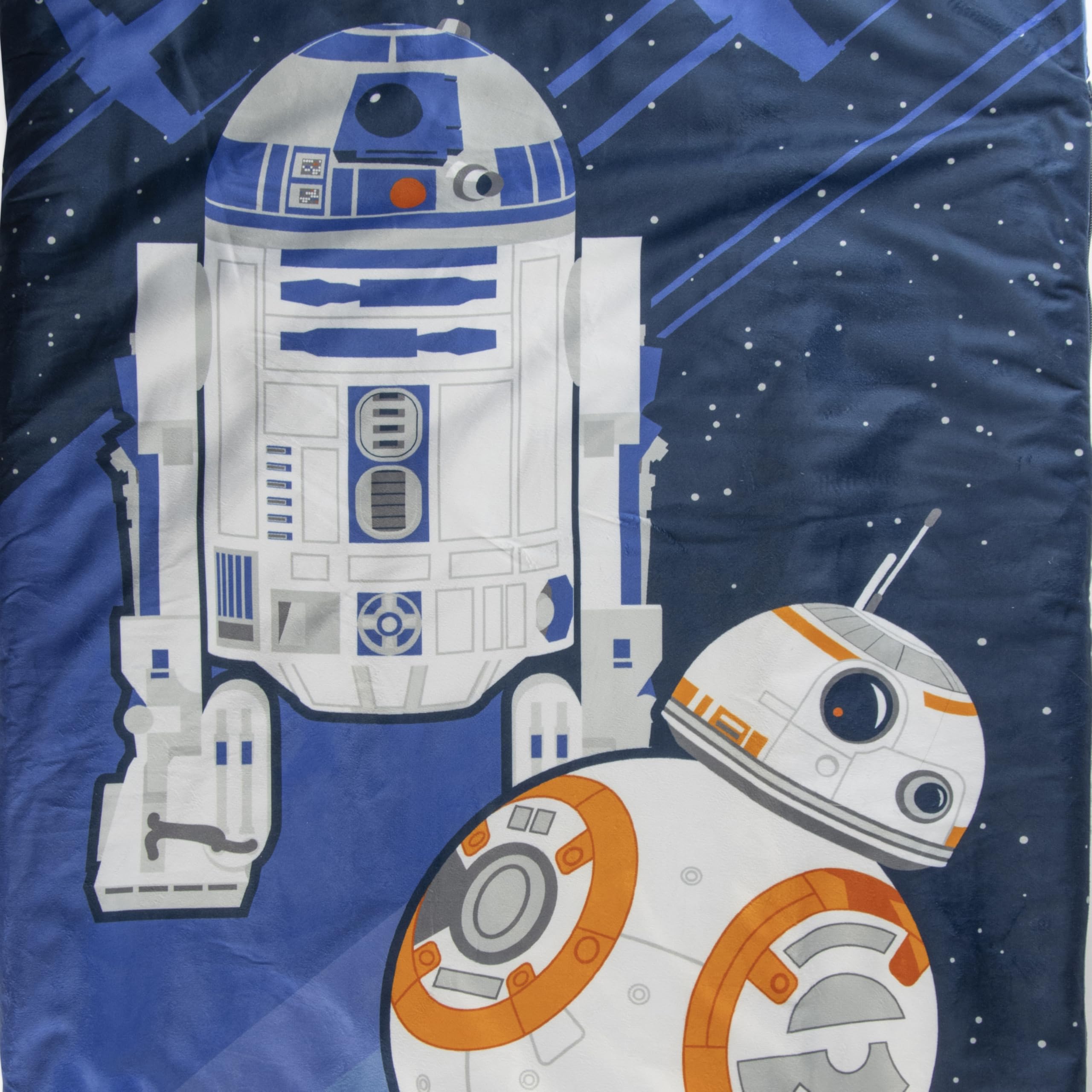 Set de 2 con Almohada y Manta de Star Wars, Suave Saco de Dormir Infantil con Bolsa y Almohada, para Fiestas de Pijamas, Viajes y acampadas