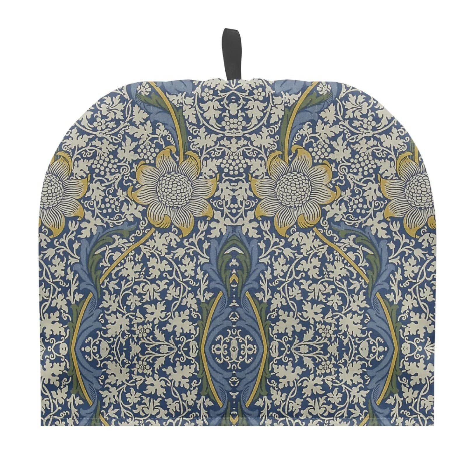 Drnuikhe William Morris Pattern Kennet Tea Cozy for Teapots with Handle, Dust Insulated Cover Hanging Fold-Up Design, Suitable for Kitchen and Living Room Table Decoration