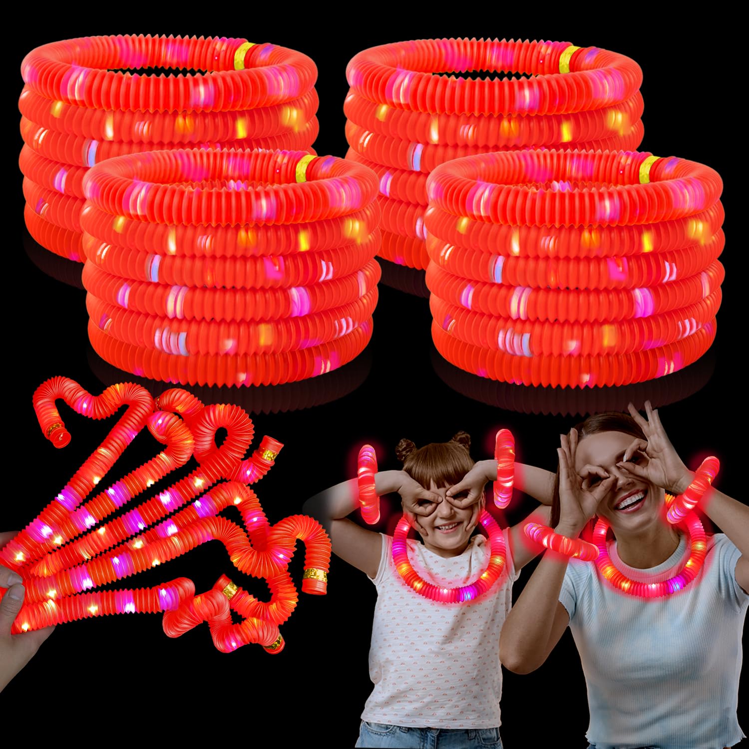 Kannove 24 PCS Red Glow Sticks Halloween Party Favors Toys for Kids Adults
