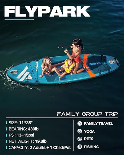 Miniatura 2 de Tabla de remo inflable para pescafamilia de 10 pies 811 x 35 pulgadas, tabla de remo inflable extra ancha, tabla de remo estable de pie, soporte