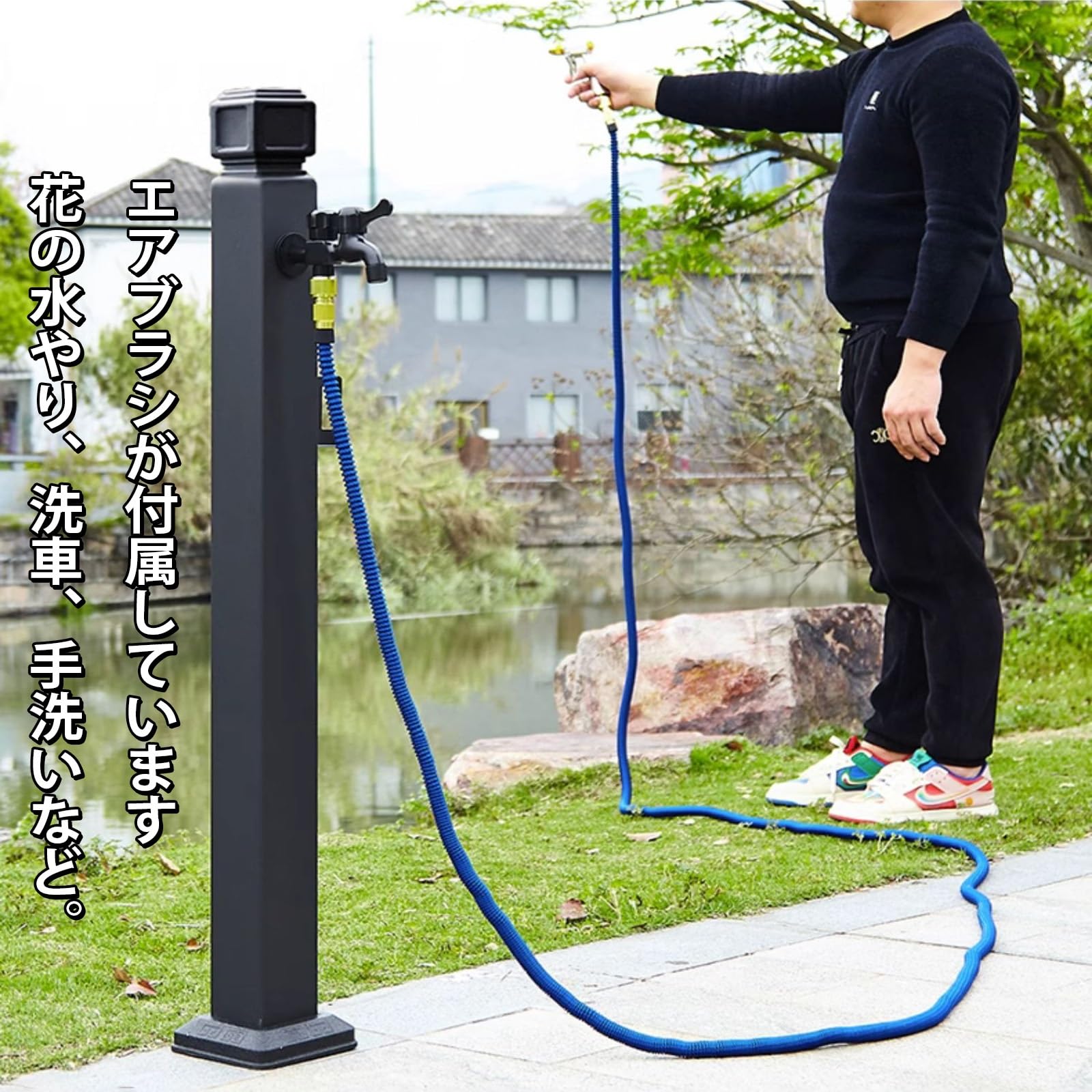 Amazon.co.jp: CTREVL 立水栓 屋外 セット りっすいせん 屋外 2口蛇口