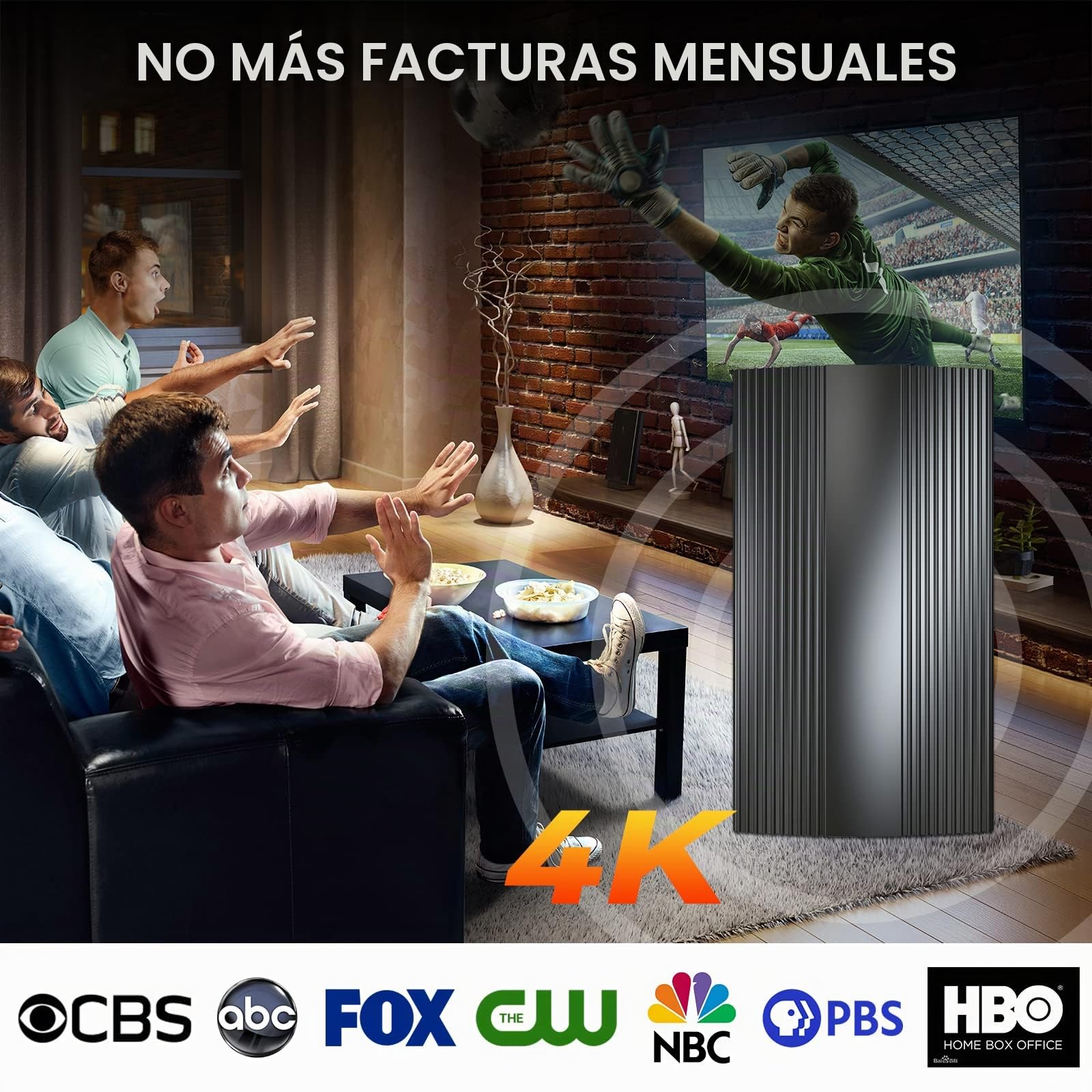 2026 Antenne TV Intérieur Puissante, 600KM+ Antenne TNT Intérieure Numérique Pour La Réception De Chaînes Locales, Avec Amplificateur Pour UNE Réception 360° HD, Convient À Tous Les TVs, Câble 10m