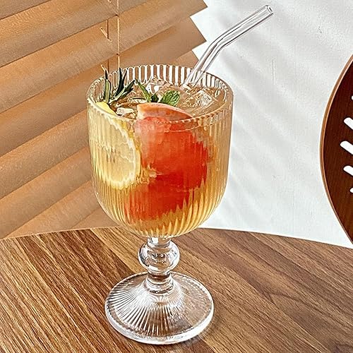 Miniatura 3 de Juego de 6 copas de vino transparentes vintage para beber vasos de vino en relieve, 13 onzas para boda, fiesta, bar, Navidad